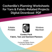 Editable PDF Project Planning Worksheets for Sewers, Knitters, Weavers, Crochet (COMBO).  (Digital Download)