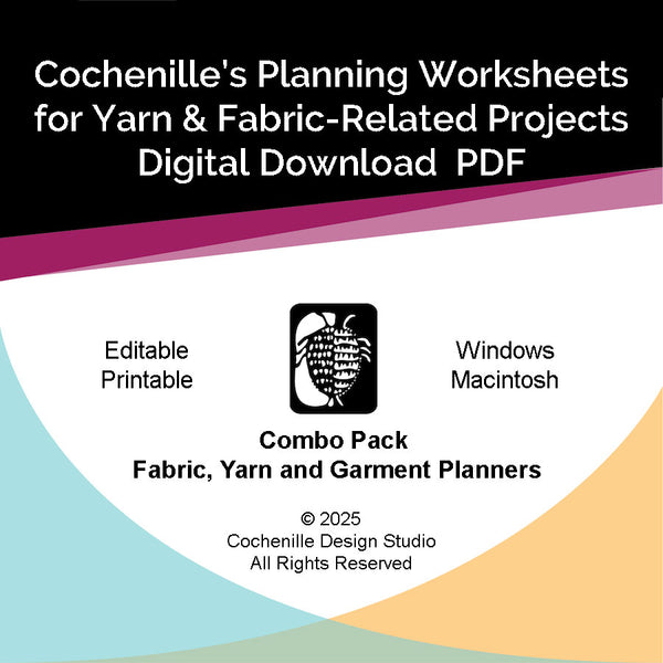 Editable PDF Project Planning Worksheets for Sewers, Knitters, Weavers, Crochet (COMBO).  (Digital Download)