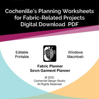 Editable PDF Project Planning Worksheets for Fabrics and Sewn Projects.  (Digital Download)