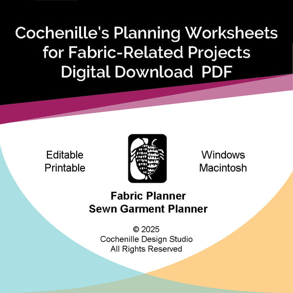 Editable PDF Project Planning Worksheets for Fabrics and Sewn Projects.  (Digital Download)