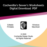 Sewer's Worksheets Editable PDFs (Digital Download) NEW
