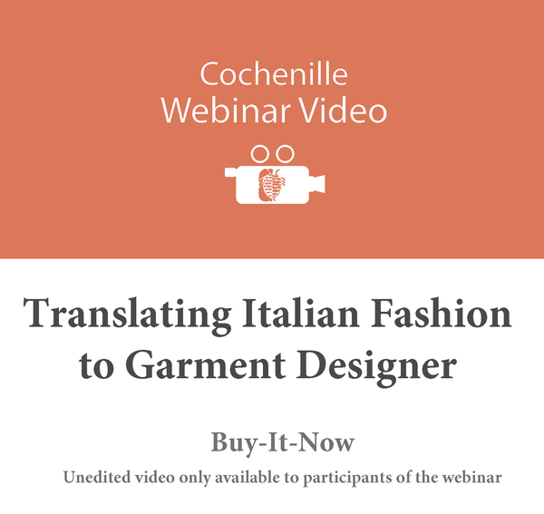 Webinar Video of Translating Italian Fashion to GD, Unedited
